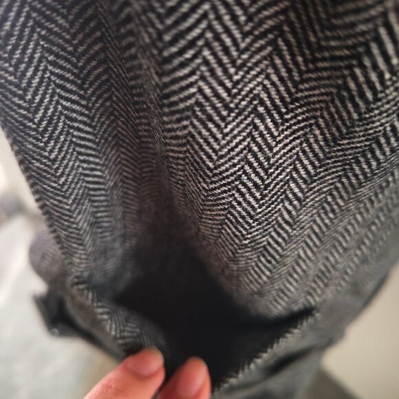 Self-Portrait Grey Herringbone Flared Mini Dress - Picture 10 of 13